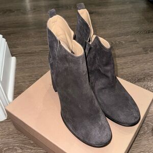 Pura Lopez Suede Bootie in Grey